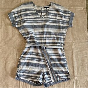 Madewell Striped Linen Blend Romper
